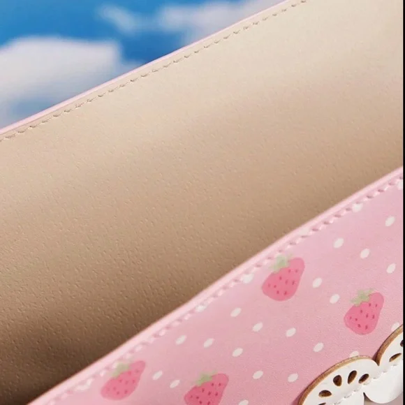 Strawberry Shortcake  Cute Cartoon Character & Strawberry & Lace Print Tote - Picture 7 of 9